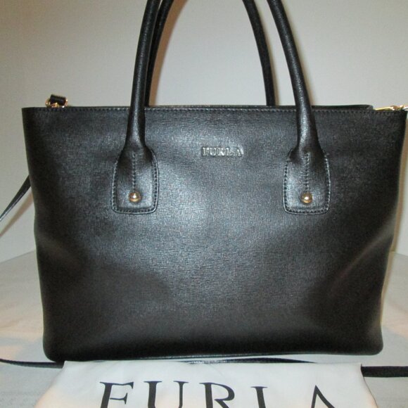 Furla Black Saffiano Leather Tote Bag - Picture 2 of 8